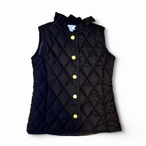 Crown & Ivy 4T Black Quilted Vest Snap Buttons Preppy Girls